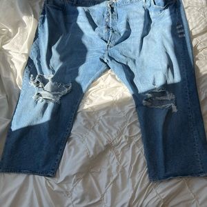 Levi’s 501 distressed straight leg jeans